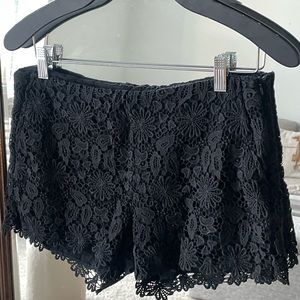 ZARA Black Floral Crochet Lace Shorts